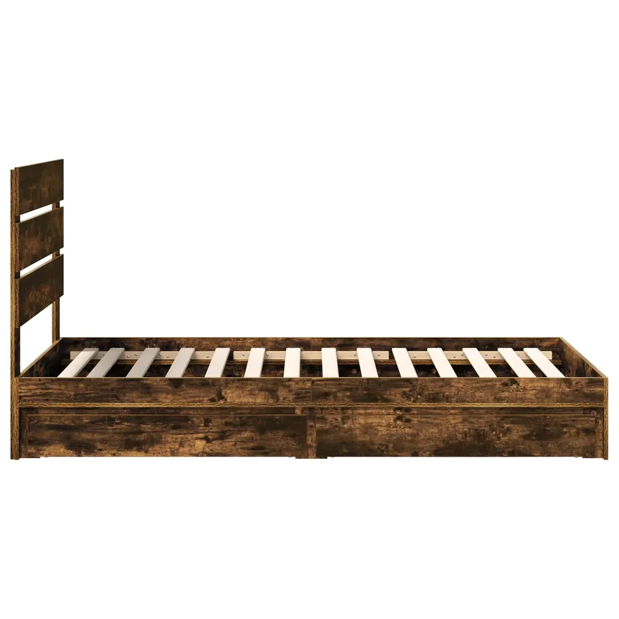 Lit de Rangement Chêne fumé 90 x 200 cm Bois d'ingénierie - 9