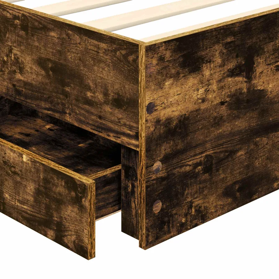 Cadre de lit Chêne Fumé 100 x 200 cm Bois Ingénierie - 11