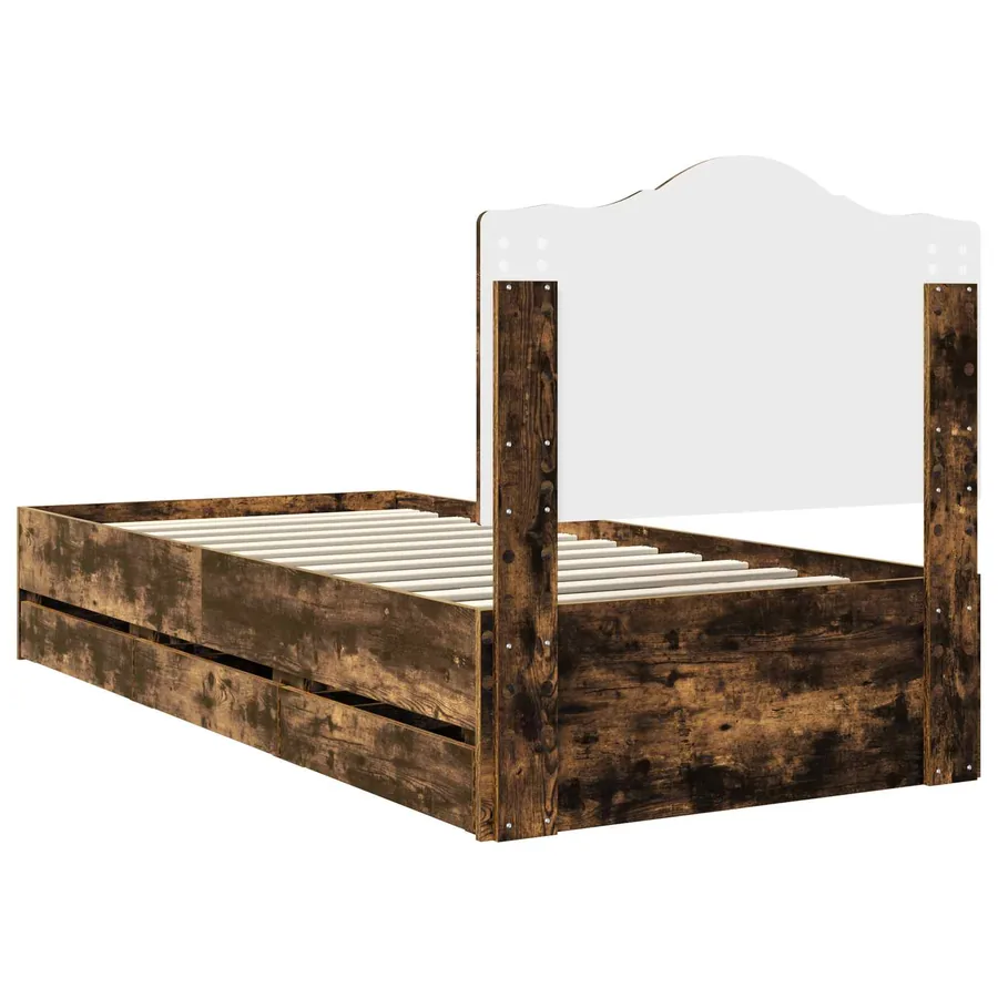 Cadre de lit Chêne Fumé 100 x 200 cm Bois Ingénierie - 8