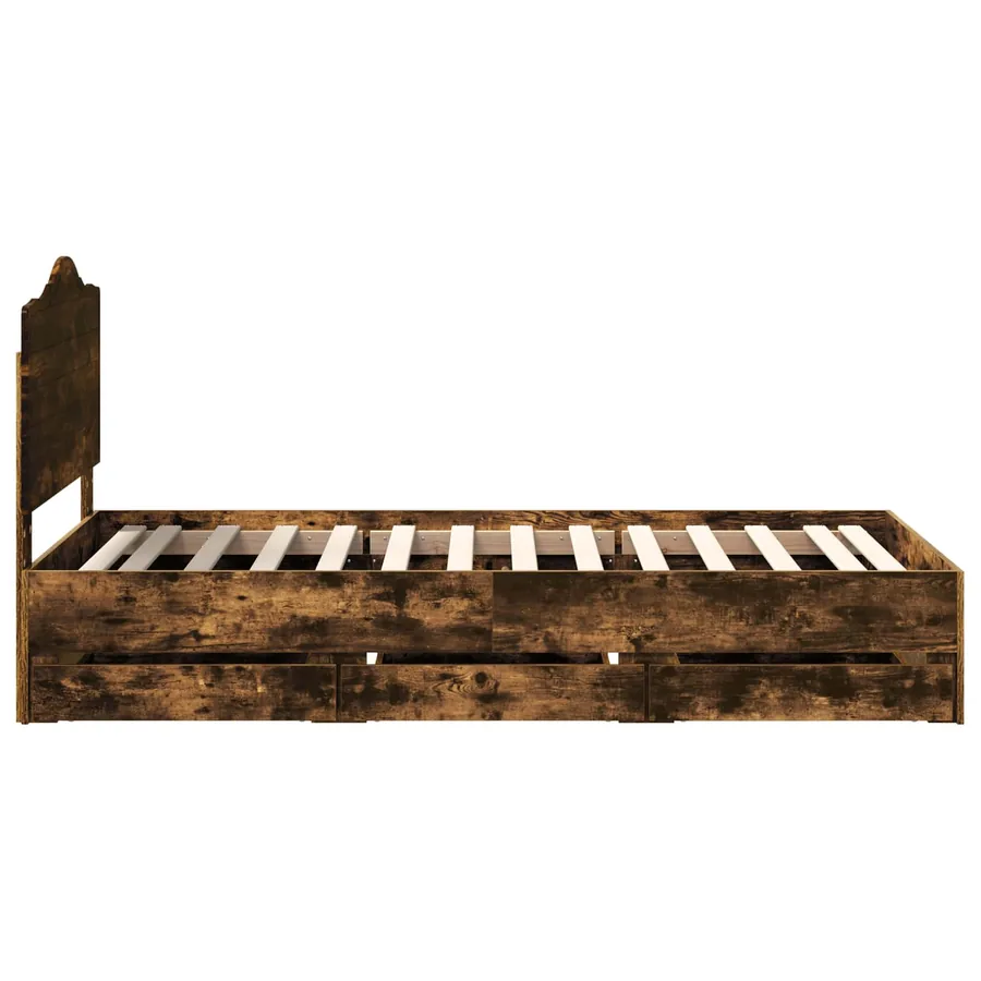 Cadre de lit Chêne Fumé 100 x 200 cm Bois Ingénierie - 9