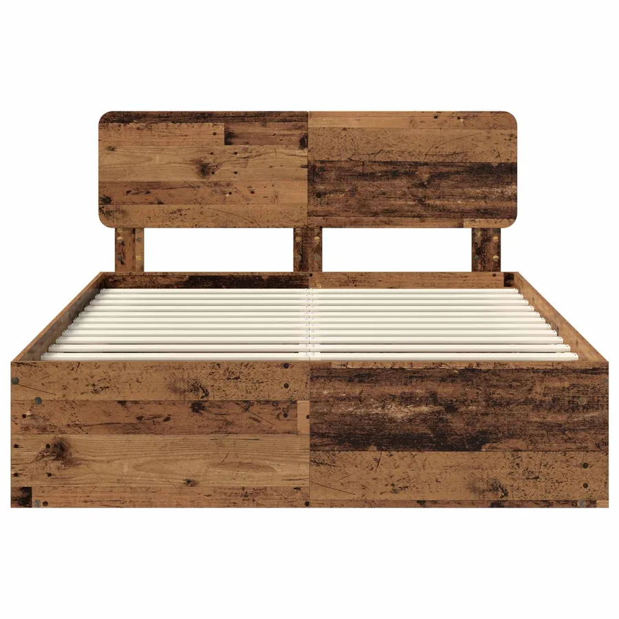Cadre de lit Bois ancien 140 x 200 cm Pin massif - 7