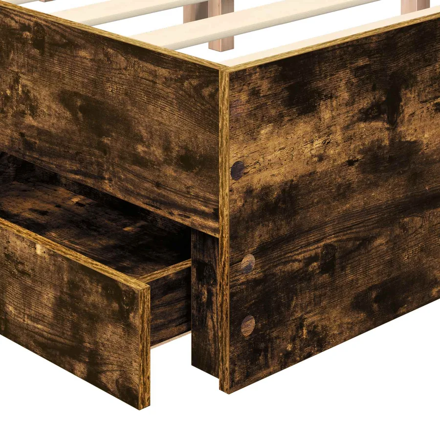 Cadre de lit Chêne Fumé 150 x 200 cm Bois Ingénierie - 11
