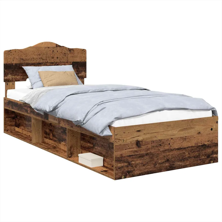 Cadre de lit Bois ancien 90 x 200 cm Bois de pin massif - 2