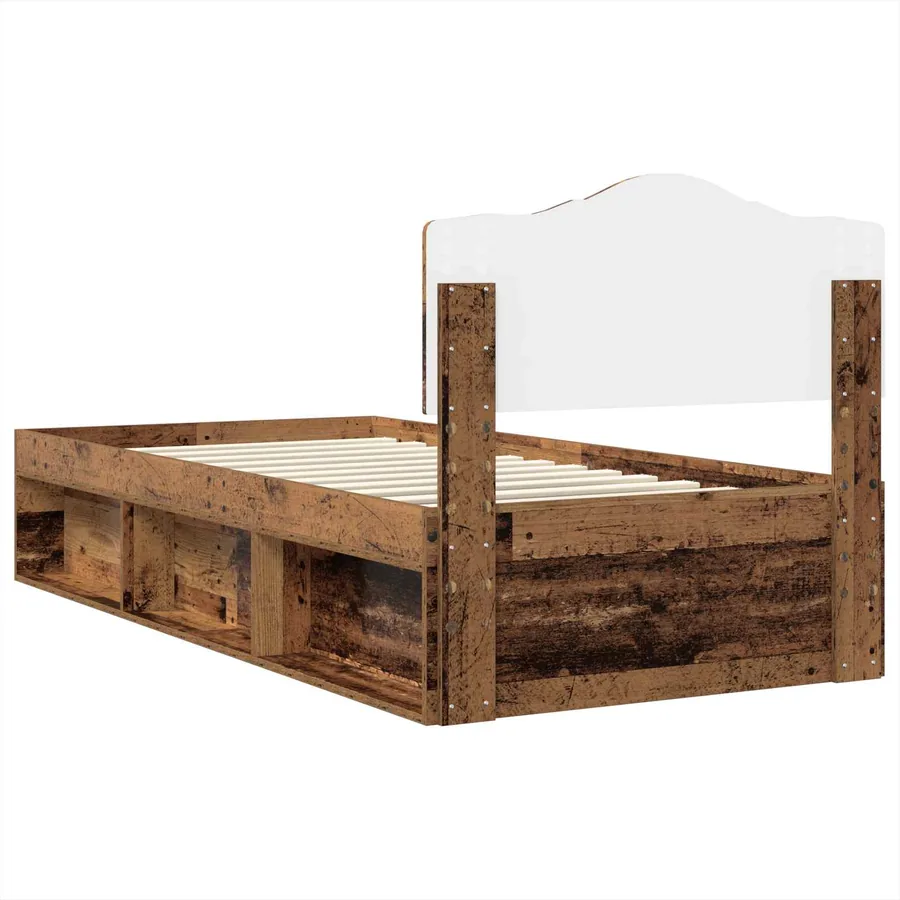 Cadre de lit Bois ancien 90 x 200 cm Bois de pin massif - 9