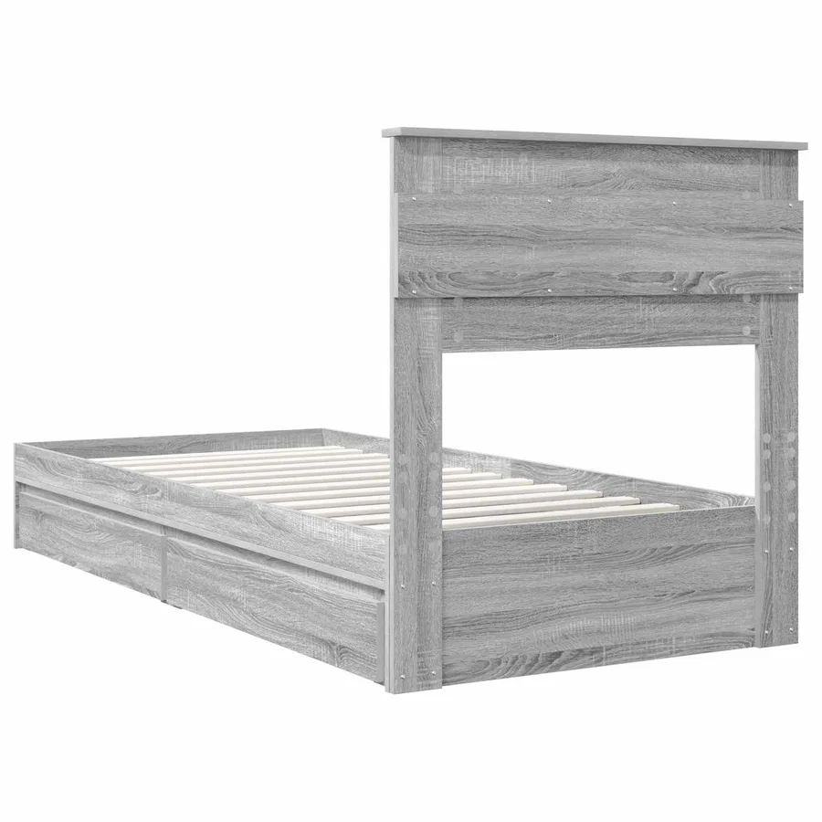 Lit de Rangement Gris Sonoma 100 x 200 cm Bois d'ingénierie - 10