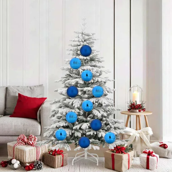 Ensemble de Boules de Noël XL 9 pcs Bleu Ø 15 cm Plastique LED
