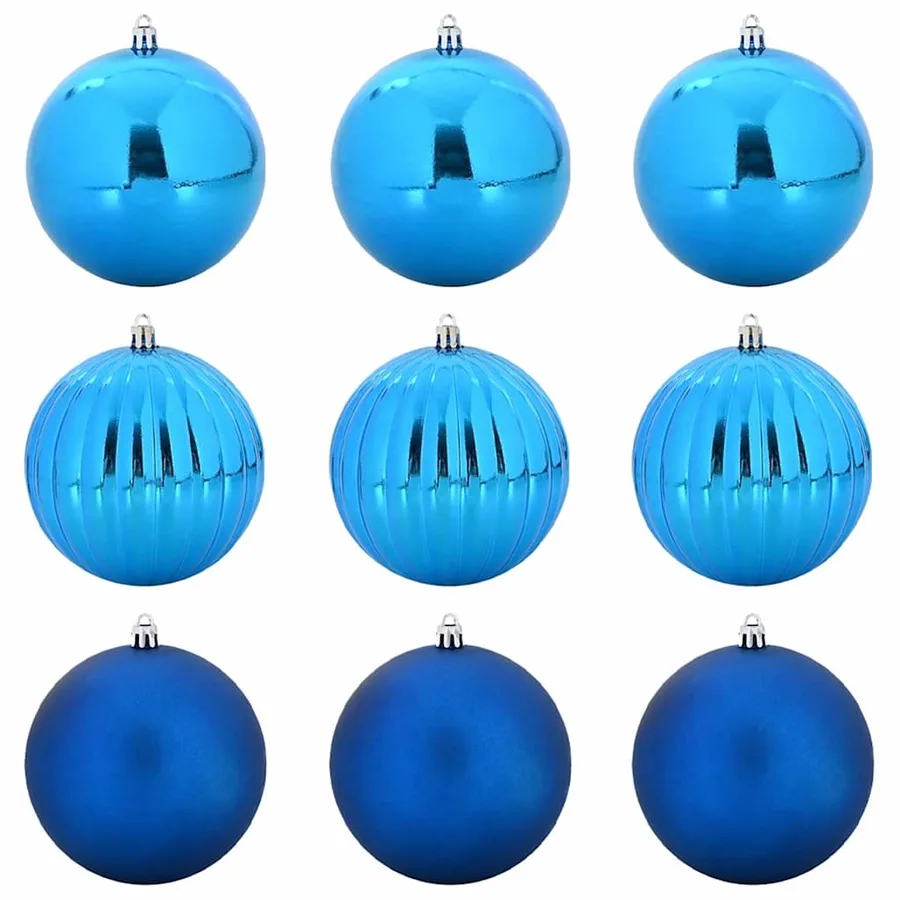 Ensemble de Boules de Noël XL 9 pcs Bleu Ø 15 cm Plastique LED - 2