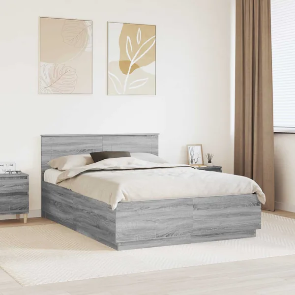 Cadre de lit Sonoma gris 160 x 200 cm Bois d'ingénierie
