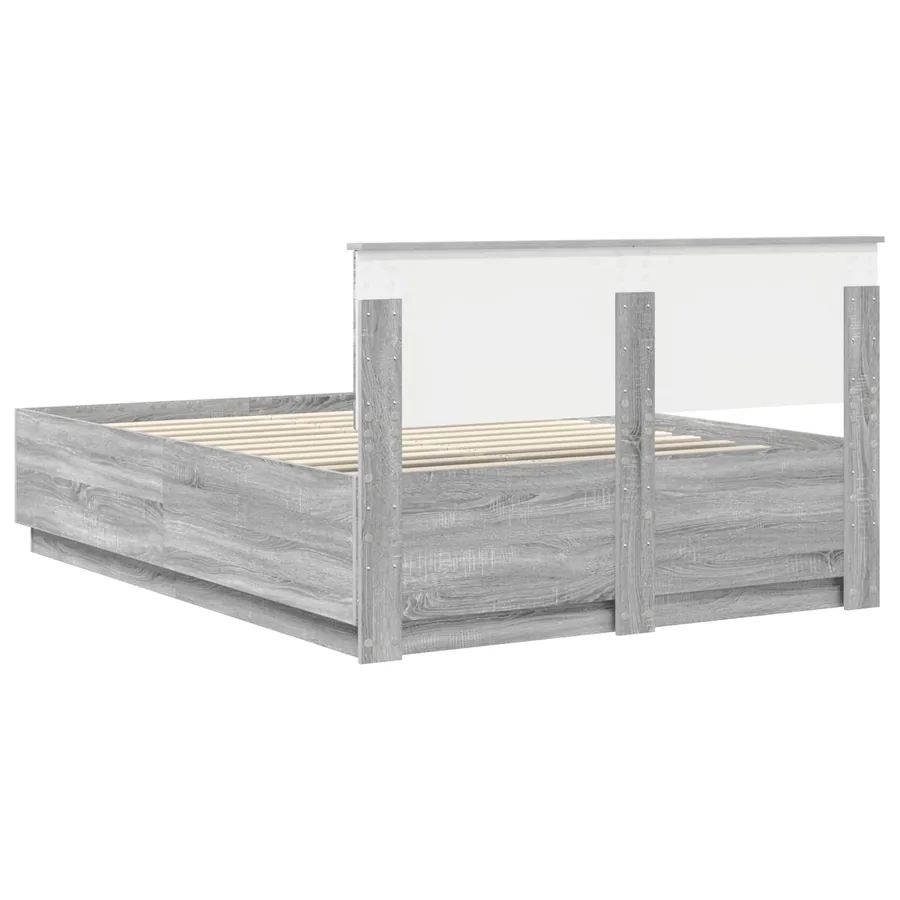 Cadre de lit Sonoma gris 160 x 200 cm Bois d'ingénierie - 9