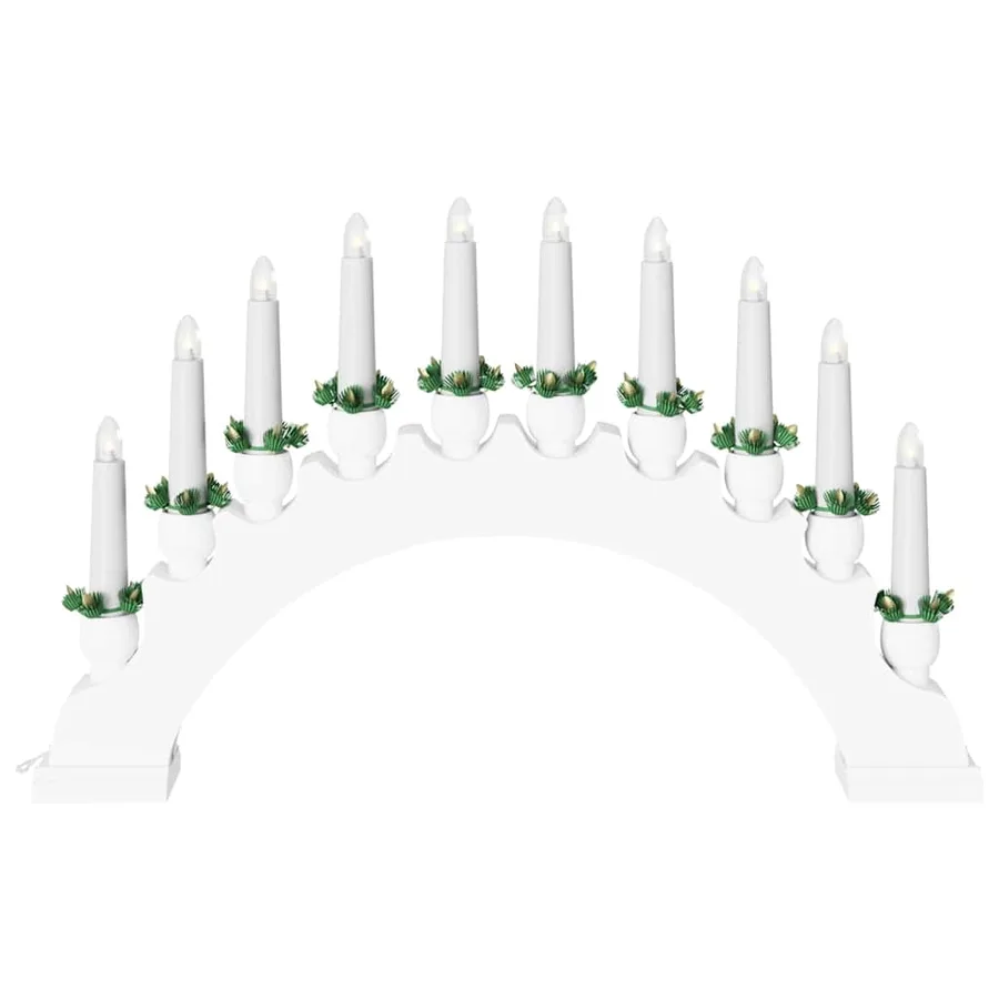 Arche de Bougies de Noël avec 10 Bougies LED Blanc - 6