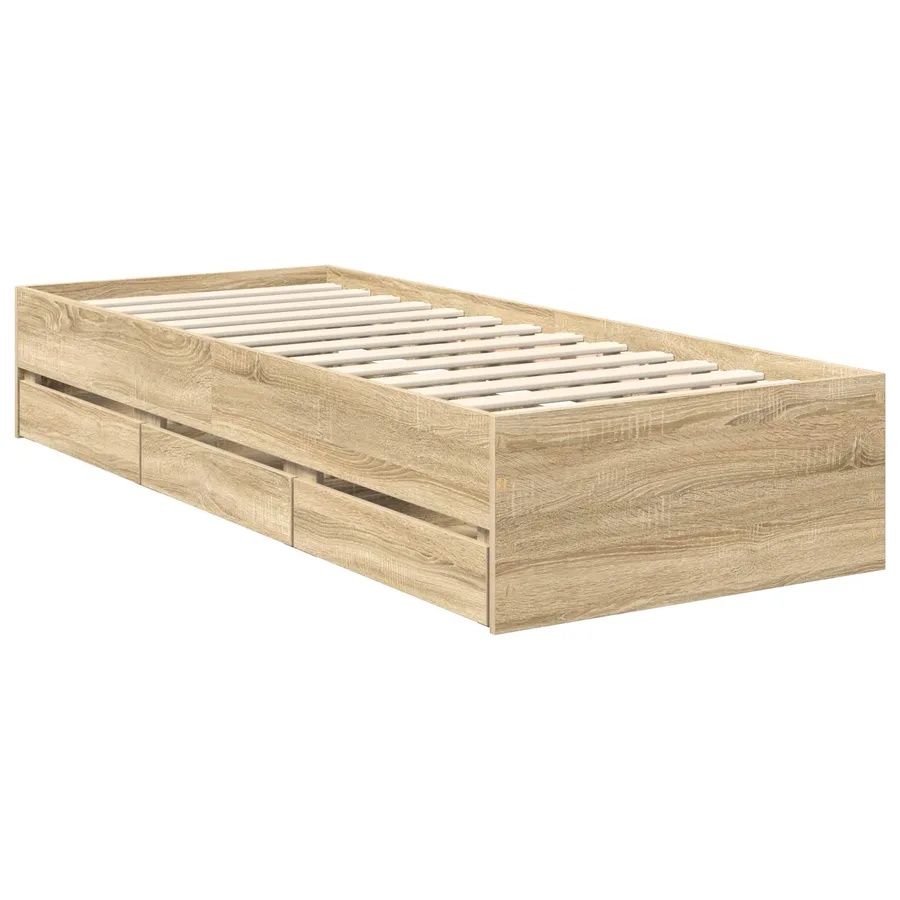 Cadre de lit Chêne Sonoma 75 x 190 cm Bois Ingénierie - 6