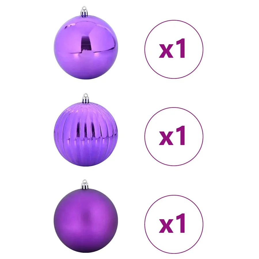 Ensemble de boules de Noël XXL 3 pcs Lilas Ø 25 cm Plastique - 3