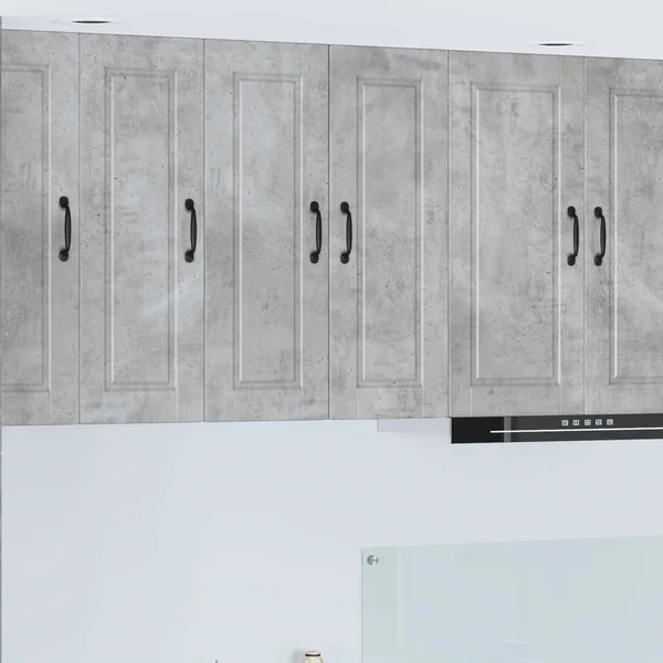 Meuble mural PORTO 2 pcs Gris béton 30 x 31 x 80 cm