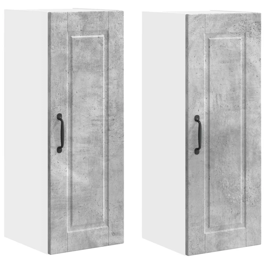 Meuble mural PORTO 2 pcs Gris béton 30 x 31 x 80 cm - 2