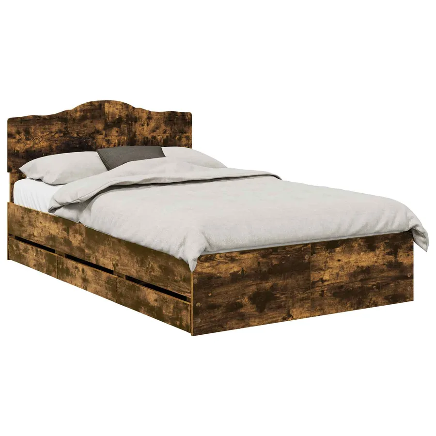 Cadre de lit Chêne fumé 120 x 190 cm Bois Ingénierie - 2