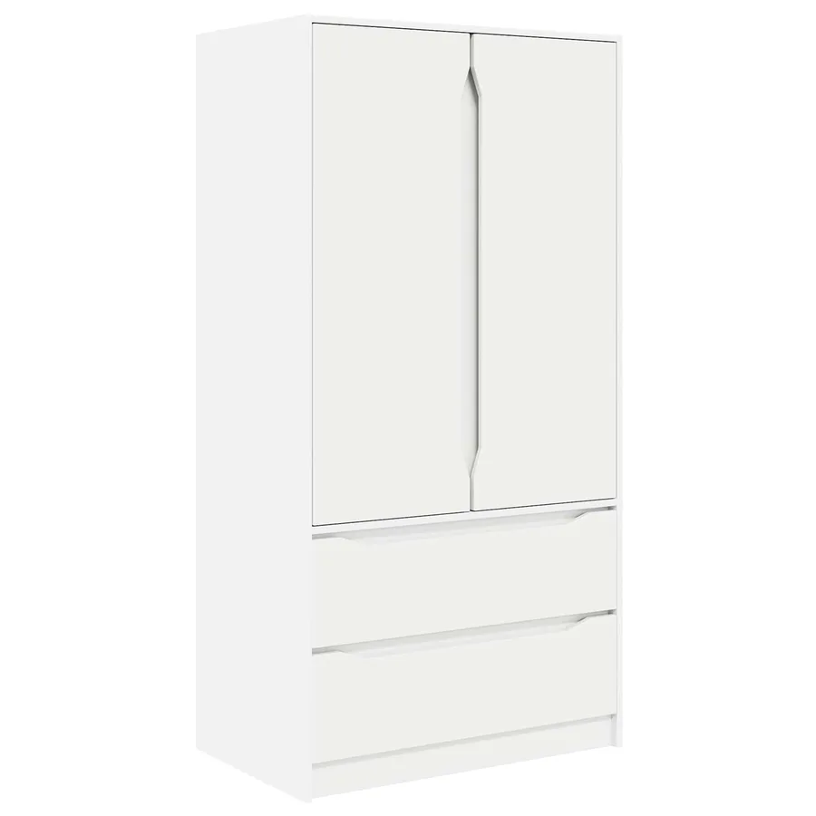 Armoire avec tiroir Blanc 79,5 x 49 x 156 cm Bois d’ingénierie - 2