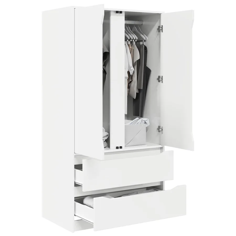 Armoire avec tiroir Blanc 79,5 x 49 x 156 cm Bois d’ingénierie - 3