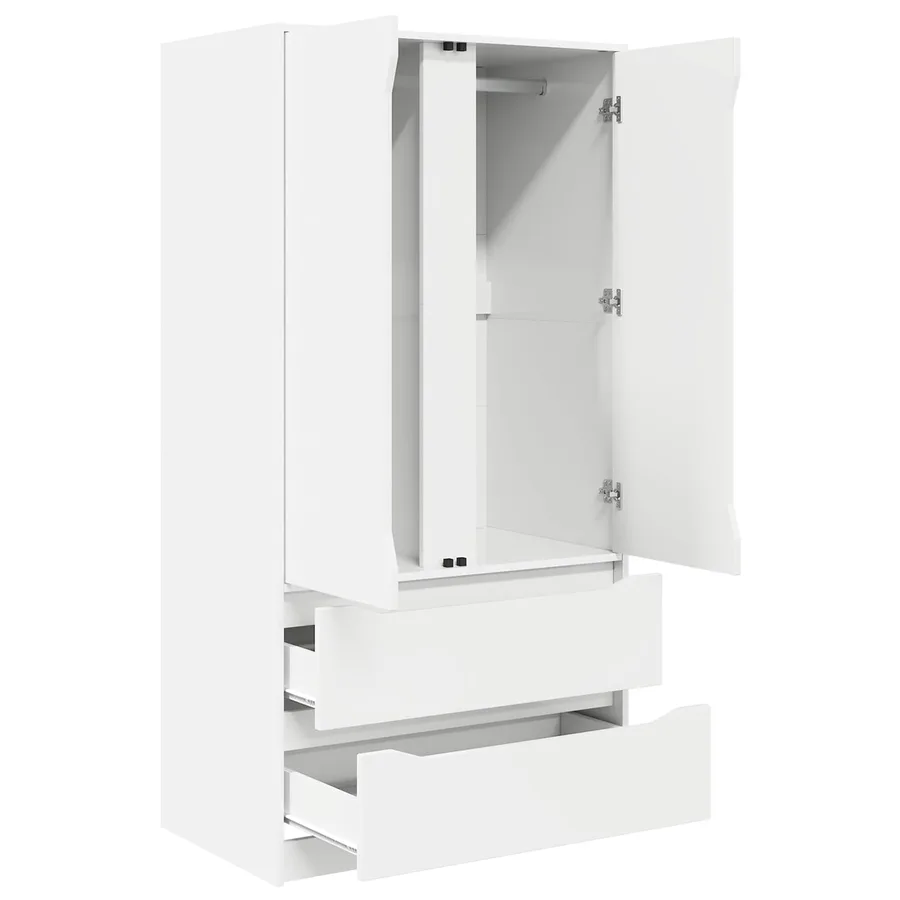 Armoire avec tiroir Blanc 79,5 x 49 x 156 cm Bois d’ingénierie - 5