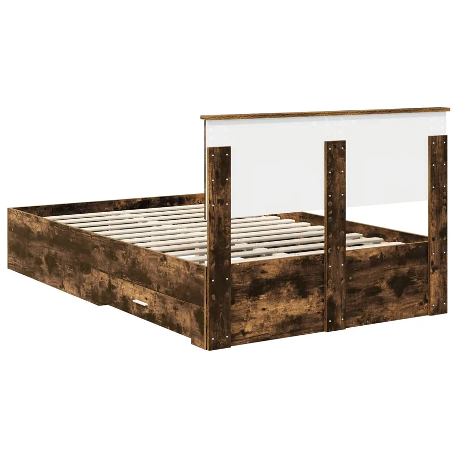 Cadre de lit Chêne fumé 120 x 200 cm Bois d'ingénierie - 10