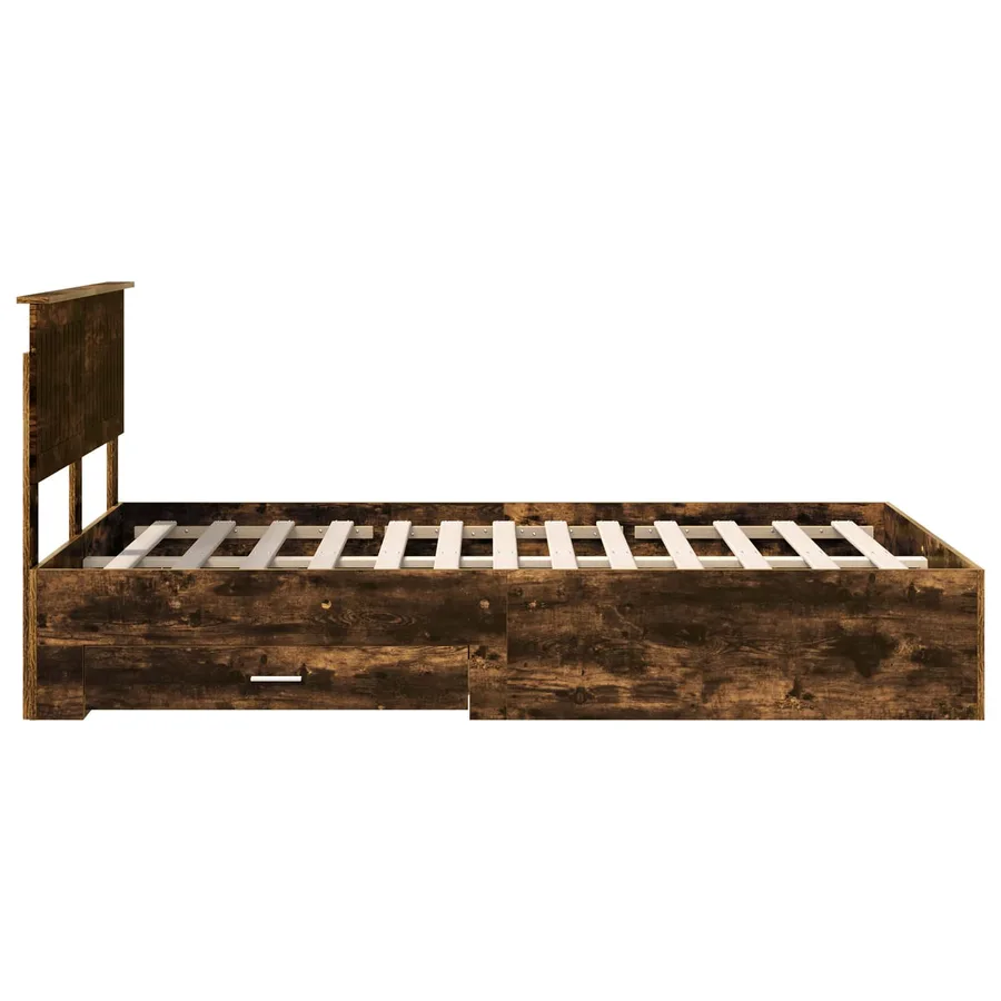 Cadre de lit Chêne fumé 120 x 200 cm Bois d'ingénierie - 9
