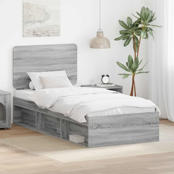 Cadre de lit Gris Sonoma 90 x 200 cm Bois de pin massif