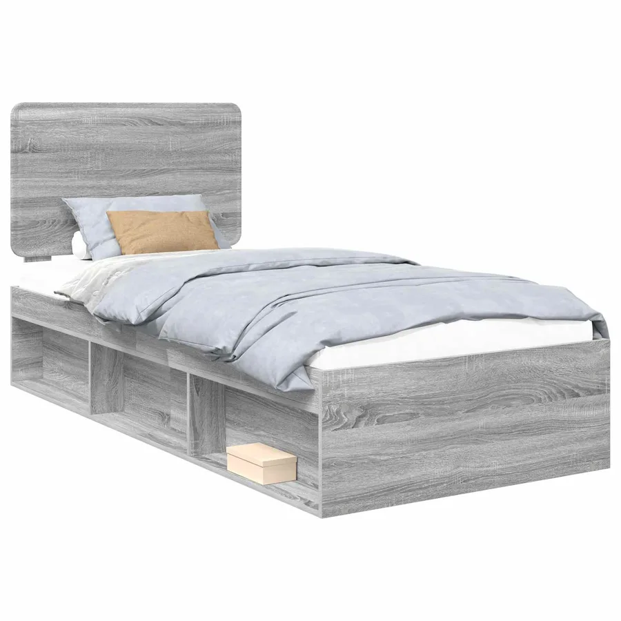 Cadre de lit Gris Sonoma 90 x 200 cm Bois de pin massif - 2