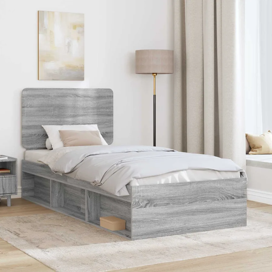 Cadre de lit Gris Sonoma 90 x 200 cm Bois de pin massif - 3