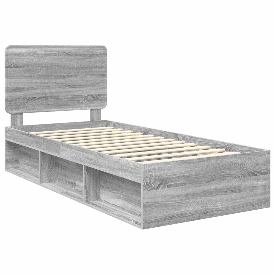 Cadre de lit Gris Sonoma 90 x 200 cm Bois de pin massif - 4