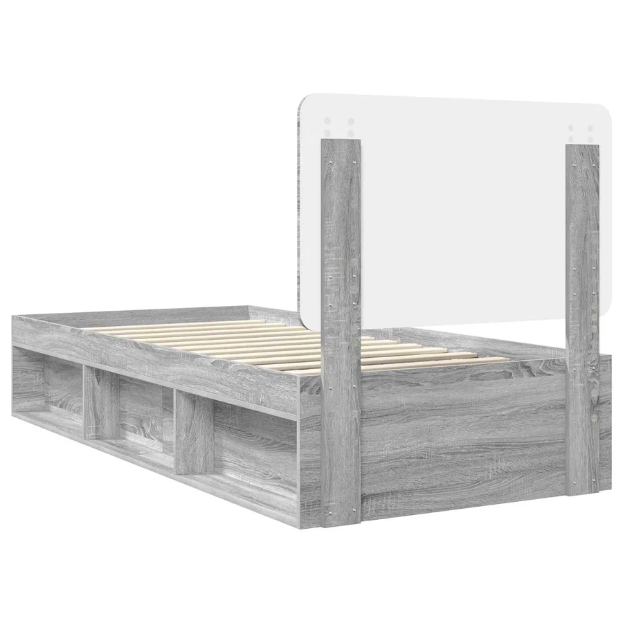 Cadre de lit Gris Sonoma 90 x 200 cm Bois de pin massif - 9