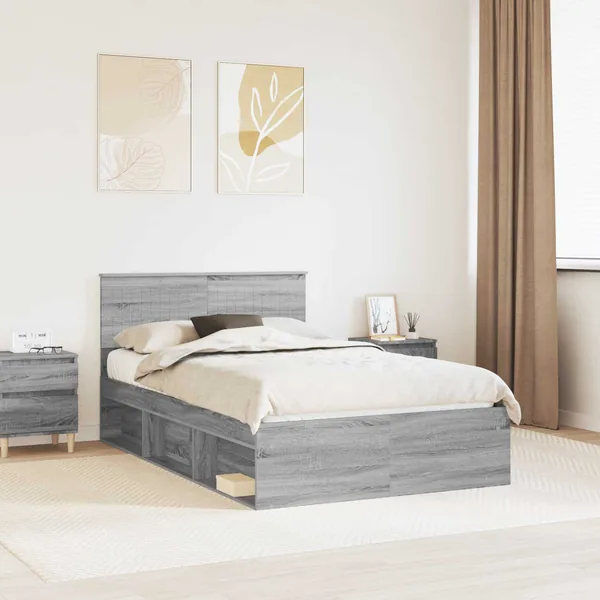 Cadre de lit Gris Sonoma 120 x 190 cm Pin massif