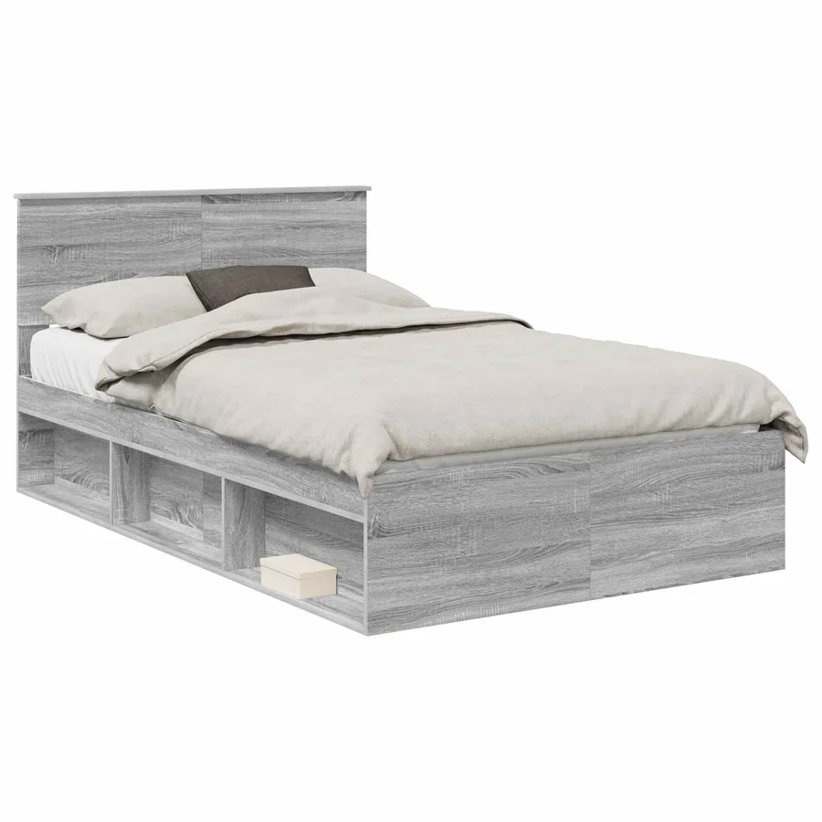 Cadre de lit Gris Sonoma 120 x 190 cm Pin massif - 2