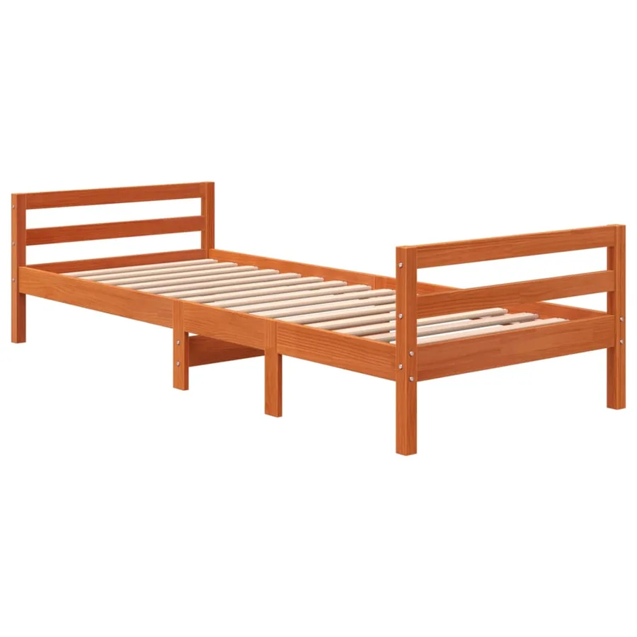 Cadre de lit sans matelas cire marron 80x200 cm bois pin massif - 3