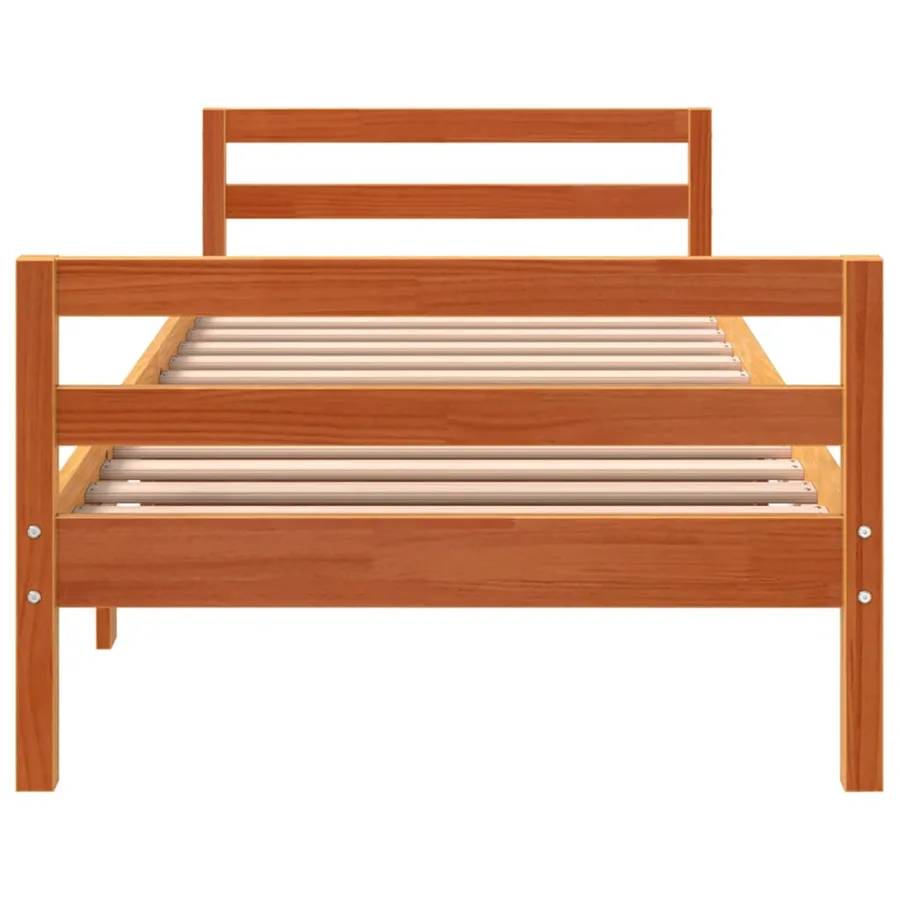 Cadre de lit sans matelas cire marron 80x200 cm bois pin massif - 4