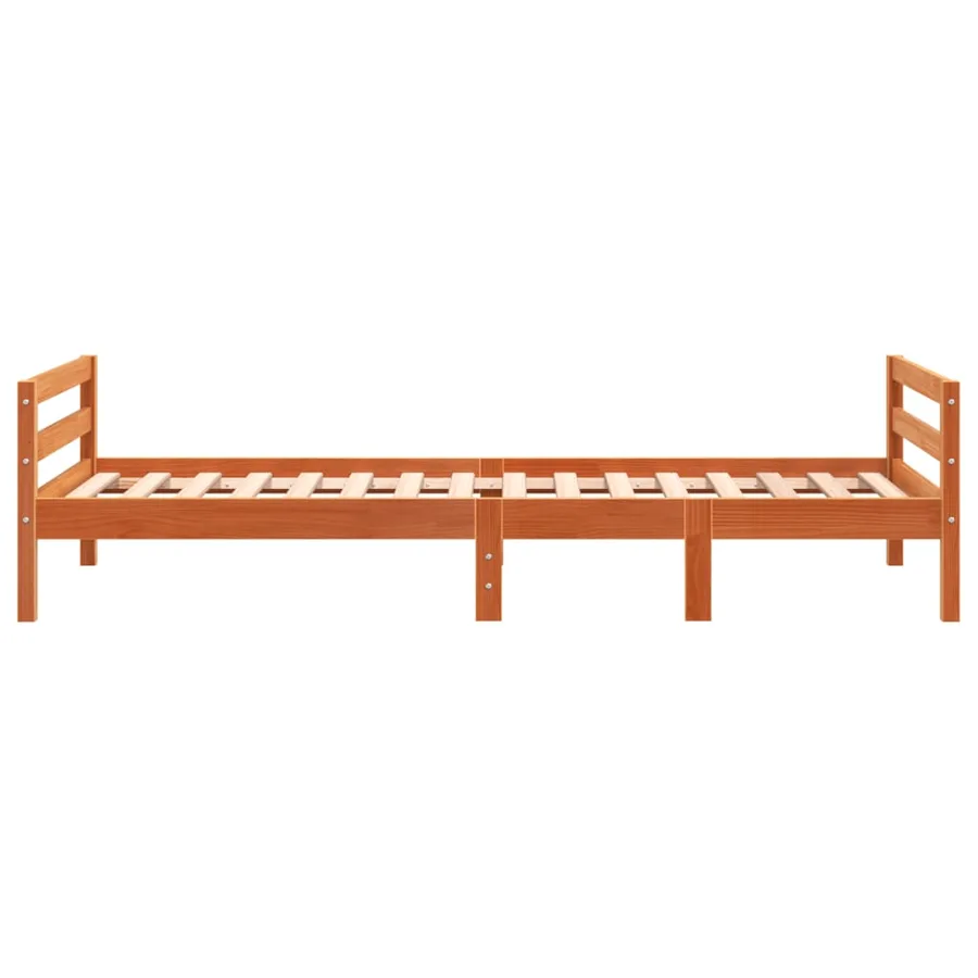 Cadre de lit sans matelas cire marron 80x200 cm bois pin massif - 5