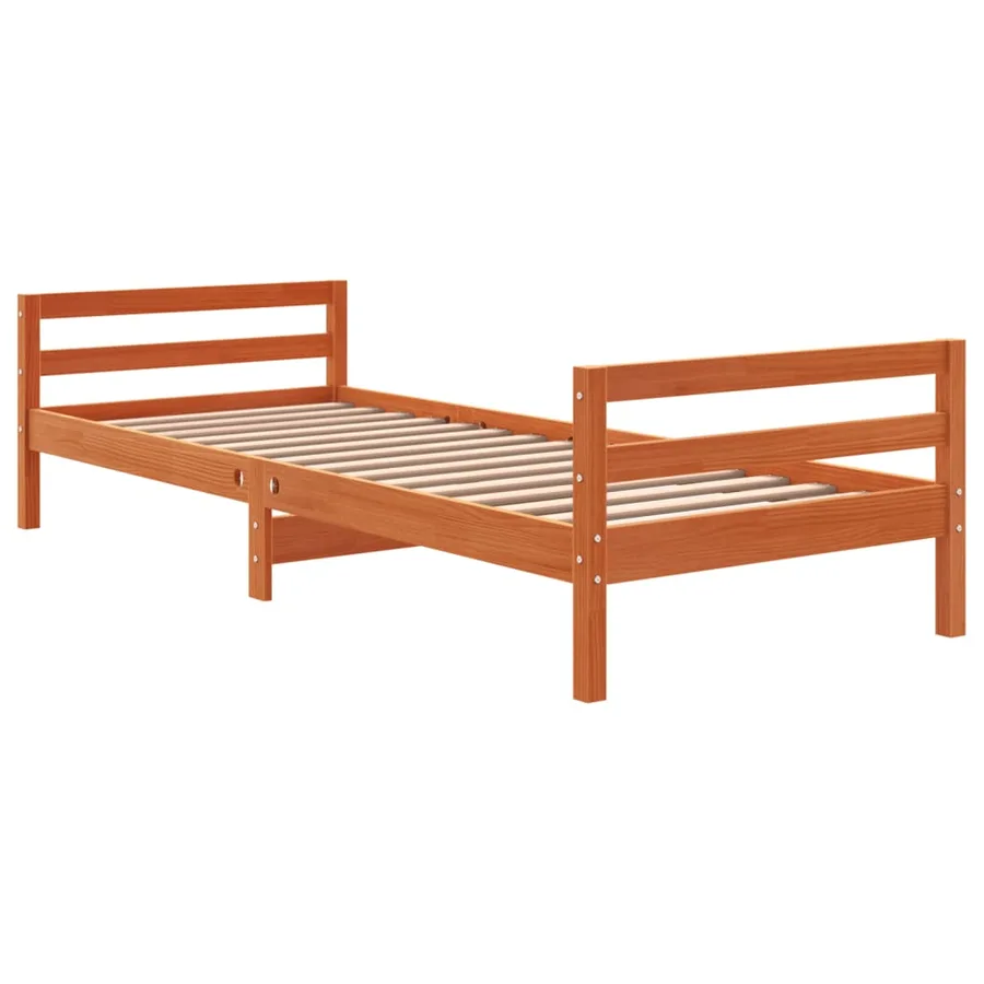 Cadre de lit sans matelas cire marron 80x200 cm bois pin massif - 6