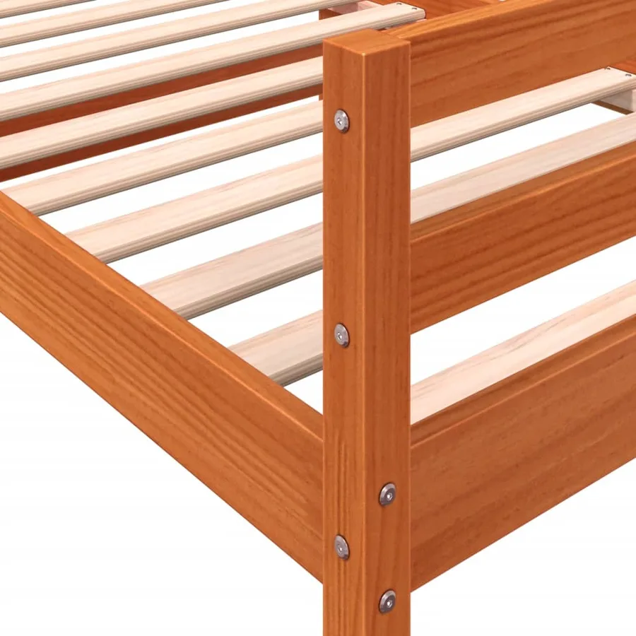 Cadre de lit sans matelas cire marron 80x200 cm bois pin massif - 7