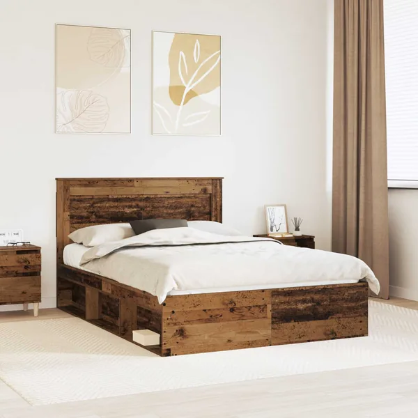 Cadre de lit Bois ancien 140 x 190 cm Pin massif