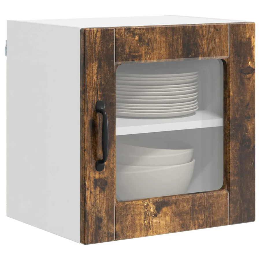 Cabinet de Verre Mural PORTO 2 pcs Chêne fumé 40 x 31 x 40 cm - 3