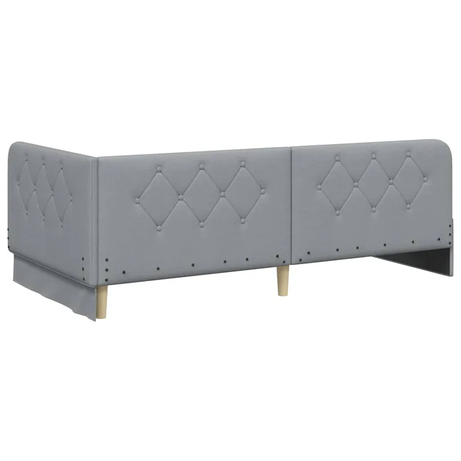 Cadre de lit d'angle Gris clair 90 x 200 cm tissu - 9