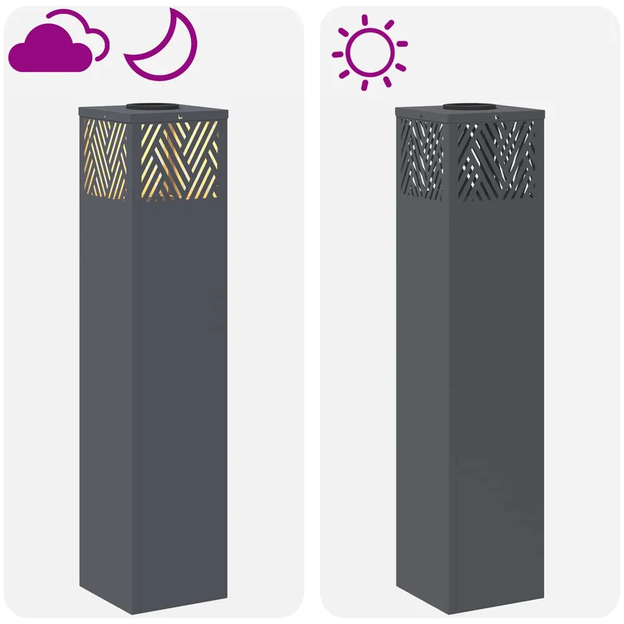 Lumière de chemin LED solaire 2 pcs Blanc chaud 18 x 18 x 80 cm - 13