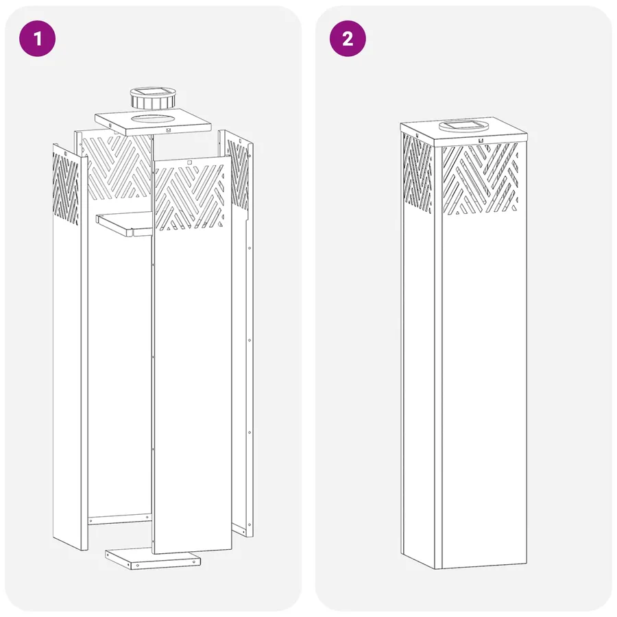 Lumière de chemin LED solaire 2 pcs Blanc chaud 18 x 18 x 80 cm - 14