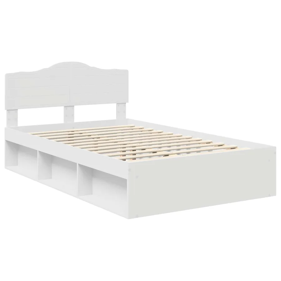 Cadre de lit Blanc 120 x 190 cm Bois de pin massif - 4
