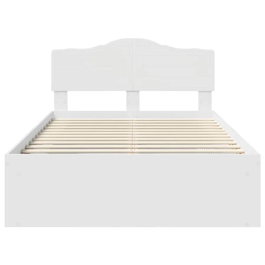 Cadre de lit Blanc 120 x 190 cm Bois de pin massif - 7