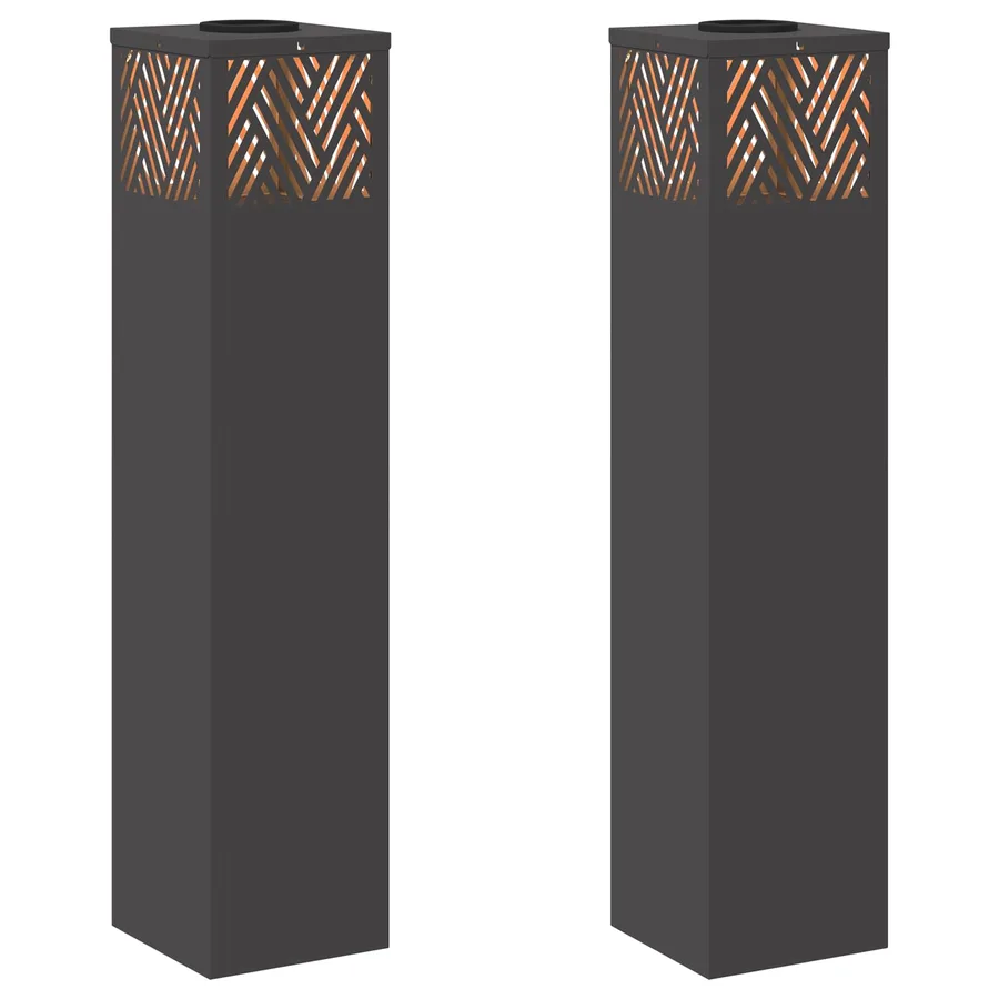 Lumière de chemin LED solaire 2 pcs Blanc chaud 18 x 18 x 80 cm - 2
