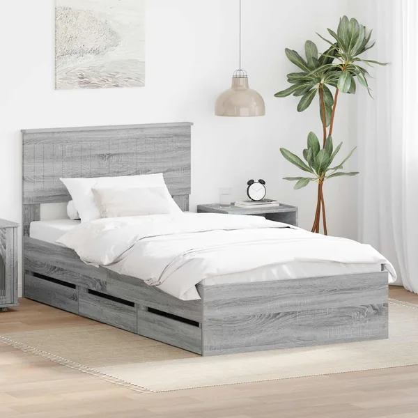Cadre de lit Gris Sonoma 100 x 200 cm Bois Ingénierie