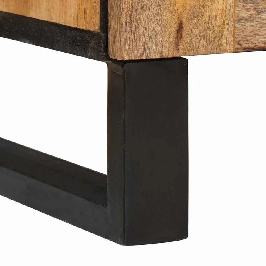 Cabinet de chevet Naturel 50 x 33 x 60 cm Bois de mangue massif - 8