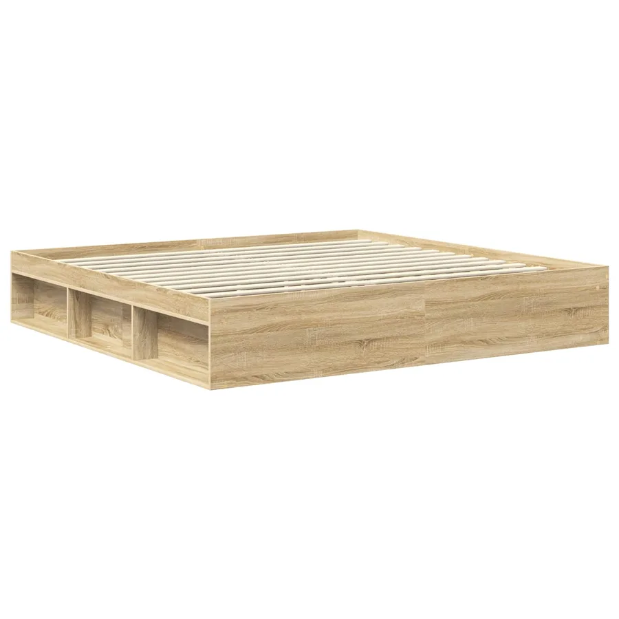 Cadre de lit avec tête de lit Sonoma 200 x 200 cm Pin massif - 5