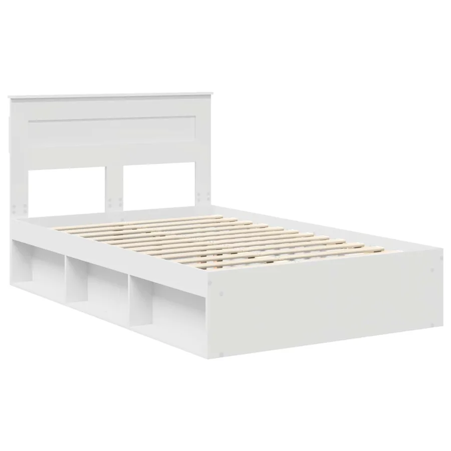 Cadre de lit Blanc 120 x 200 cm Bois de pin massif - 4