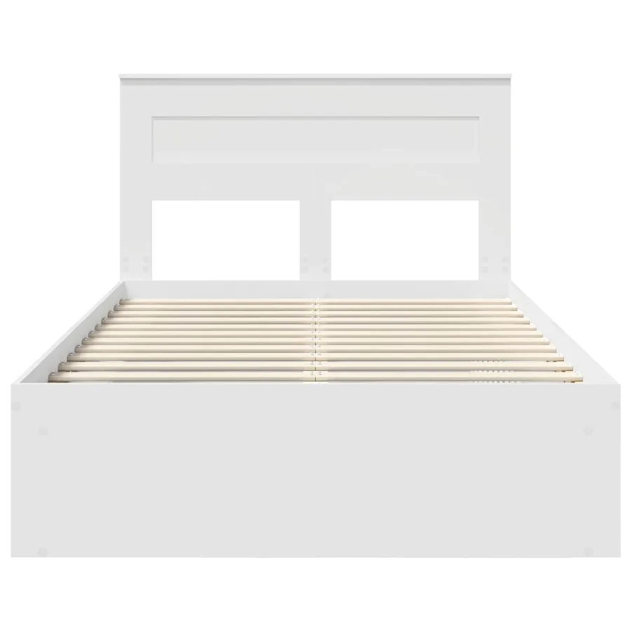 Cadre de lit Blanc 120 x 200 cm Bois de pin massif - 7