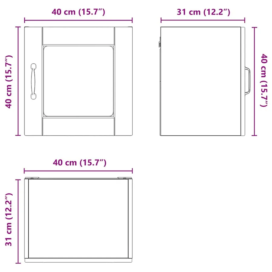 Cabinet en verre mural PORTO 2 pcs Blanc brillant - 15